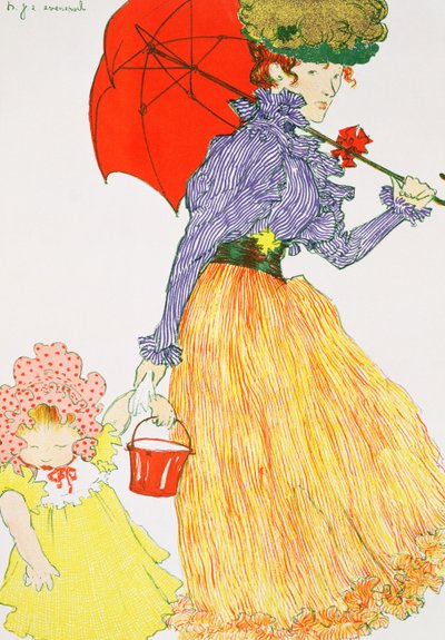 「L&39;Estampe Moderne」からビーチに行く、パリ1897-99を公開 作： Henri Jacques Edouard Evenepoel